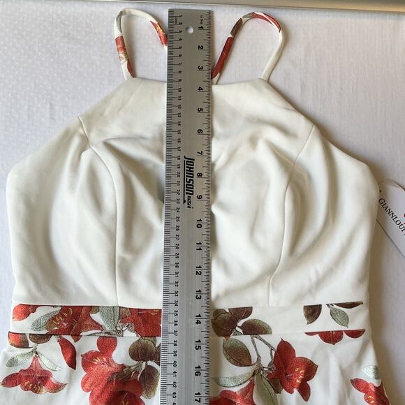 Giannloui Ferre Women Dress 11 White Floral A-Line R199 Sleeveless High Low - Picture 7 of 12